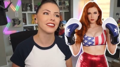 Amouranth challenging Chechik to a boxing match (Image Credit: DEXERTO) Amouranth challenging Chechik to a boxing match (Image Credit: DEXERTO)