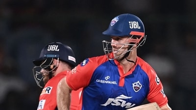 Marsh scored 63 in 39 balls while Salt made 59 in 35 and the pair shared a 112-run stand off 66 balls for the second wicket. However, it all fell apart quickly for them after the pair was dismissed and Axar Patel was left with too much to do in the end. DC ended on a score of 188/6. (AFP) Marsh scored 63 in 39 balls while Salt made 59 in 35 and the pair shared a 112-run stand off 66 balls for the second wicket. However, it all fell apart quickly for them after the pair was dismissed and Axar Patel was left with too much to do in the end. DC ended on a score of 188/6. (AFP)