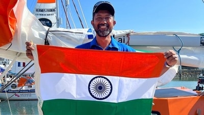 The retired Naval Commander, had on March 22, 2022, declared his participation in the Golden Globe Race 2022. (Twitter/ Cdr Abhilash Tomy) The retired Naval Commander, had on March 22, 2022, declared his participation in the Golden Globe Race 2022. (Twitter/ Cdr Abhilash Tomy)