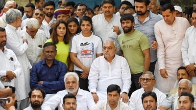 <p>Former Haryana Chief Minister Bhupinder Singh Hooda had tweeted on Monday, “It is a matter of great regret that international level players who have brought laurels to the country have to sit on dharna, they should get justice. I myself <a target="_blank" href="https://www.hindustantimes.com/india-news/former-haryana-cm-bhupinder-singh-hooda-congress-leader-udit-raj-and-others-join-wrestlers-protest-101682415134067.html">will go to the protest site </a>at Jantar Mantar in Delhi tomorrow.” (Sanchit Khanna/HT)</p> <p>Former Haryana Chief Minister Bhupinder Singh Hooda had tweeted on Monday, “It is a matter of great regret that international level players who have brought laurels to the country have to sit on dharna, they should get justice. I myself <a target="_blank" href="https://www.hindustantimes.com/india-news/former-haryana-cm-bhupinder-singh-hooda-congress-leader-udit-raj-and-others-join-wrestlers-protest-101682415134067.html">will go to the protest site </a>at Jantar Mantar in Delhi tomorrow.” (Sanchit Khanna/HT)</p>