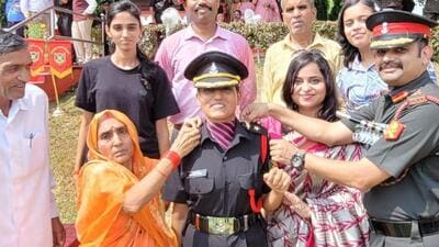 Woman Cadet Rekha Singh, wife of Late Naik Deepak Singh, was commissioned into Indian Army after completing her training in Chennai (HT Photo) Woman Cadet Rekha Singh, wife of Late Naik Deepak Singh, was commissioned into Indian Army after completing her training in Chennai (HT Photo)