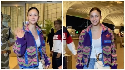 Alia Bhatt looks happy and excited to attend the Met Gala on Monday. Alia Bhatt looks happy and excited to attend the Met Gala on Monday.