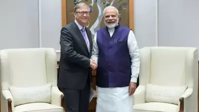 Bill Gates with PM Modi. (File) Bill Gates with PM Modi. (File)