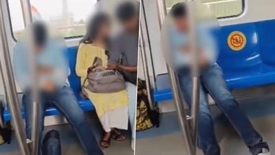 The disturbing video has gone viral on social media showing a young man, watching a mobile phone, appearing to be masturbating on the Delhi Metro. The disturbing video has gone viral on social media showing a young man, watching a mobile phone, appearing to be masturbating on the Delhi Metro.