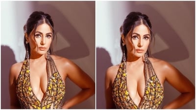 Hina played muse to fashion designer house Eli Bitton and picked a shimmery gown from the shelves of the designer house.&nbsp; (Instagram/@realhinakhan)