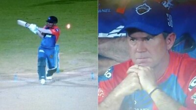 Ricky Ponting throws cold stare after DC captain Warner gets dismissed for duck Ricky Ponting throws cold stare after DC captain Warner gets dismissed for duck