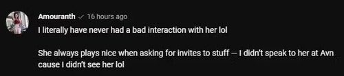 Amouranth's comment on xQc's video (Image Credit: Youtube) Amouranth's comment on xQc's video (Image Credit: Youtube)