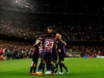 Soccer Football - LaLiga - FC Barcelona v Real Betis - Camp Nou, Barcelona, Spain - April 29, 2023 FC Barcelona's Andreas Christensen celebrates scoring their first goal with teammates REUTERS/Albert Gea     TPX IMAGES OF THE DAY