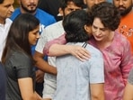 Congress leader priyanka Gandhi Vadra meeting with women wresters at Delhi's Jantar Mantar. (RajkRaj/HT photo) Congress leader priyanka Gandhi Vadra meeting with women wresters at Delhi's Jantar Mantar. (RajkRaj/HT photo)