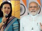 Trinamool Congress MP Mahua Moitra and Prime Minister Narendra Modi. Trinamool Congress MP Mahua Moitra and Prime Minister Narendra Modi.