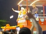 A mobile phone was hurled towards Prime Minister Narendra Modi.