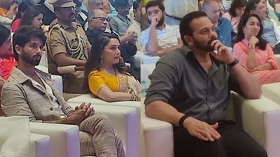 Shahid Kapoor, Madhuri Dixit and Rohit Shetty were invited to an event at Raj Bhavan in Mumbai. Shahid Kapoor, Madhuri Dixit and Rohit Shetty were invited to an event at Raj Bhavan in Mumbai.