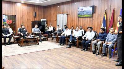 Meeting between civil and army officials underway. (HT PHOTO) Meeting between civil and army officials underway. (HT PHOTO)