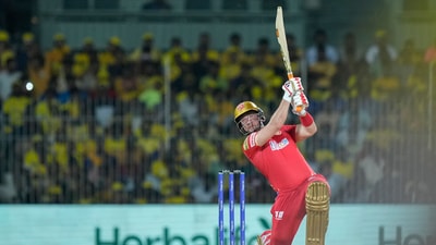 Chasing a target of 201 runs, PBKS reached 201/6 in 20 overs, courtesy of some fine batting from Prabhsimran Singh (42), Liam Livingstone (40) and Sam Curran (29). (PTI) Chasing a target of 201 runs, PBKS reached 201/6 in 20 overs, courtesy of some fine batting from Prabhsimran Singh (42), Liam Livingstone (40) and Sam Curran (29). (PTI)