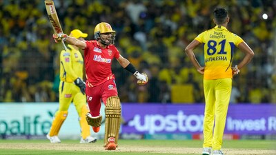 Punjab Kings defeated Chennai Super Kings by four wickets in Match 41 of IPL 2023, at the MA Chidambaram Stadium in Chennai on Sunday. (PTI) Punjab Kings defeated Chennai Super Kings by four wickets in Match 41 of IPL 2023, at the MA Chidambaram Stadium in Chennai on Sunday. (PTI)
