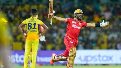 Punjab Kings batter Sikandar Raza celebrates after winning the IPL 2023 cricket match against Chennai Super Kings, (PTI) Punjab Kings batter Sikandar Raza celebrates after winning the IPL 2023 cricket match against Chennai Super Kings, (PTI)