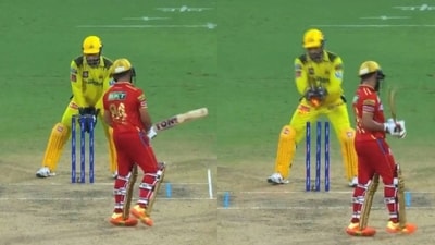 Dhoni shows pure swag as CSK captain stops and waits in cheeky stumping vs PBKS Dhoni shows pure swag as CSK captain stops and waits in cheeky stumping vs PBKS
