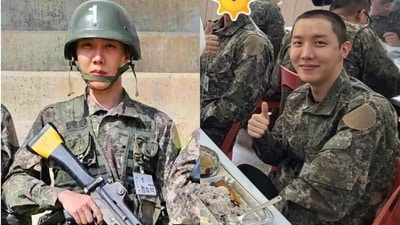 BTS: J-Hope underwent training on handling gun at military camp. BTS: J-Hope underwent training on handling gun at military camp.