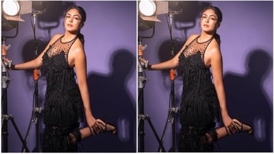 Mrunal's gorgeous outfit is from the shelves of fashion designer Saiid Kobeisy and boasts a backless design, halter neckline, sheer detailing, feather detailing all over, and a splash of black beads. (Instagram/@mrunalthakur) Mrunal's gorgeous outfit is from the shelves of fashion designer Saiid Kobeisy and boasts a backless design, halter neckline, sheer detailing, feather detailing all over, and a splash of black beads. (Instagram/@mrunalthakur)