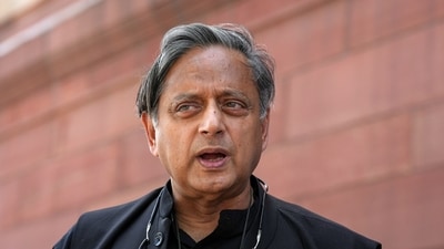 New Delhi: Congress MP Shashi Tharoor at Parliament House complex during Budget Session, in New Delhi, Wednesday, April 5, 2023. (PTI Photo/Vijay Verma)(PTI04_05_2023_000044A) (PTI) New Delhi: Congress MP Shashi Tharoor at Parliament House complex during Budget Session, in New Delhi, Wednesday, April 5, 2023. (PTI Photo/Vijay Verma)(PTI04_05_2023_000044A) (PTI)