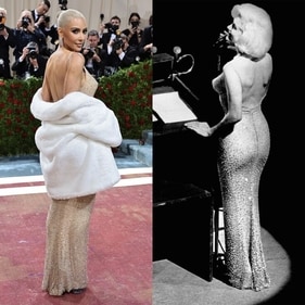 Kim Kardashian stirs controversy at the 2022 Met Gala with Marilyn Monroe's iconic dress. (Pinterest) Kim Kardashian stirs controversy at the 2022 Met Gala with Marilyn Monroe's iconic dress. (Pinterest)