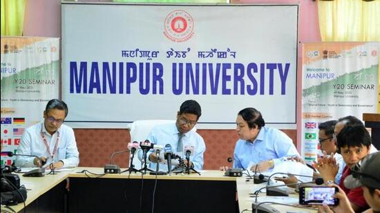 The university will host around 550 participants– 26 foreign panellists and delegates, 38 delegates and panellists from outside Manipur and 69 within Manipur (Twitter Photo)