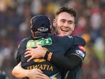 IPL 2023: Josh Little celebrates a wicket for GT. IPL 2023: Josh Little celebrates a wicket for GT.