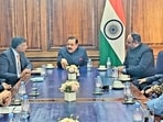 Union minister Jitendra Singh in interaction with the London-based Jammu & Kashmir origin social groups and students.