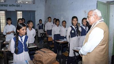 Haryana CM Manohar Lal Khattar’s three-day Jan Samvad (public interaction) with rural dwellers of Kurukshetra district began on Monday where the CM countered the criticism of e-tendering initiative taken by the government. (HT Photo) Haryana CM Manohar Lal Khattar’s three-day Jan Samvad (public interaction) with rural dwellers of Kurukshetra district began on Monday where the CM countered the criticism of e-tendering initiative taken by the government. (HT Photo)