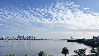 Mumbai, India - May 01, 2023: Cloudy weather seen at Bandra Reclamation, Bandra, in Mumbai, India, on Monday, Mayl 01, 2023. (Photo by Vijay Bate/HT Photo) (HT PHOTO) Mumbai, India - May 01, 2023: Cloudy weather seen at Bandra Reclamation, Bandra, in Mumbai, India, on Monday, Mayl 01, 2023. (Photo by Vijay Bate/HT Photo) (HT PHOTO)