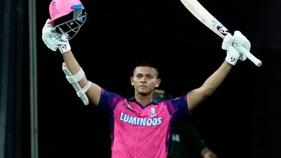 Jaiswal smashed 124 in 62 balls (PTI) Jaiswal smashed 124 in 62 balls (PTI)