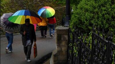 People walking with umbrellas during the rain at Mall Road, Shimla, Himachal Pradesh. (Deepak Sansta/HT) People walking with umbrellas during the rain at Mall Road, Shimla, Himachal Pradesh. (Deepak Sansta/HT)