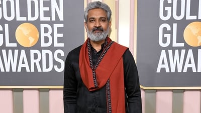 SS Rajamouli wore an ethnic outfit to Golden Globes 2023. The filmmaker stood out in his black kurta and red pyjama look. SS Rajamouli wore an ethnic outfit to Golden Globes 2023. The filmmaker stood out in his black kurta and red pyjama look. 