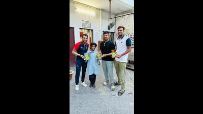 Siddharth Kaul and Karn Sharma at the home for kids with special needs in Lucknow last week (Sourced) Siddharth Kaul and Karn Sharma at the home for kids with special needs in Lucknow last week (Sourced)