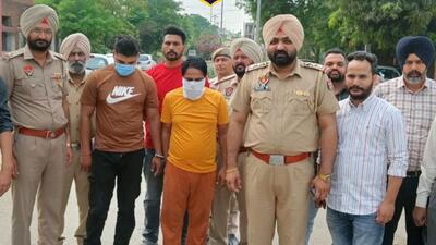 The accused in the Amritsar police custody on Monday. (Twitter) The accused in the Amritsar police custody on Monday. (Twitter)