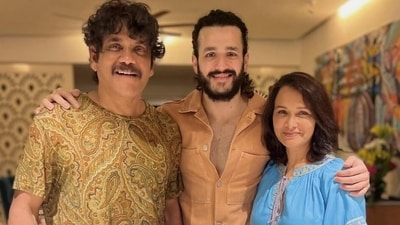 Amala Akkineni on son Akhil Akkineni’s film Agent. Amala Akkineni on son Akhil Akkineni’s film Agent.