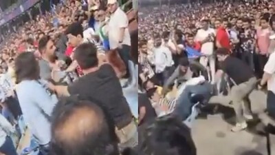 IPL 2023: DC, SRH fans engage in a violent brawl. IPL 2023: DC, SRH fans engage in a violent brawl.