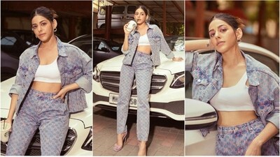 Alaya F is a fashion enthusiast and has a flair for carrying off any outfit with style. The actress is currently occupied with the promotion of her movie "U-turn", and her fashionable looks are garnering attention on social media. Her recent appearances in matching jackets and jeans, coupled with a white bralette, have become the talk of the town. (Instagram/@alayaf) Alaya F is a fashion enthusiast and has a flair for carrying off any outfit with style. The actress is currently occupied with the promotion of her movie "U-turn", and her fashionable looks are garnering attention on social media. Her recent appearances in matching jackets and jeans, coupled with a white bralette, have become the talk of the town. (Instagram/@alayaf)