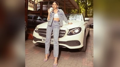 Her gorgeous outfit is from the shelves of clothing brand Karl Lagerfeld while her styling is done by Mohit Rai and Shubhi Kumar. (Instagram/@alayaf) Her gorgeous outfit is from the shelves of clothing brand Karl Lagerfeld while her styling is done by Mohit Rai and Shubhi Kumar. (Instagram/@alayaf)