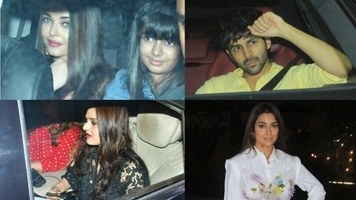 Celebrities at Ponniyin Selvan 2 screening in Mumbai. Celebrities at Ponniyin Selvan 2 screening in Mumbai.