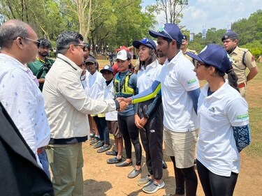 Chief Minister of Meghalaya Conrad Sangma interacts with participants of the Northeast Regatta 2023. (Chayanika Das) Chief Minister of Meghalaya Conrad Sangma interacts with participants of the Northeast Regatta 2023. (Chayanika Das)