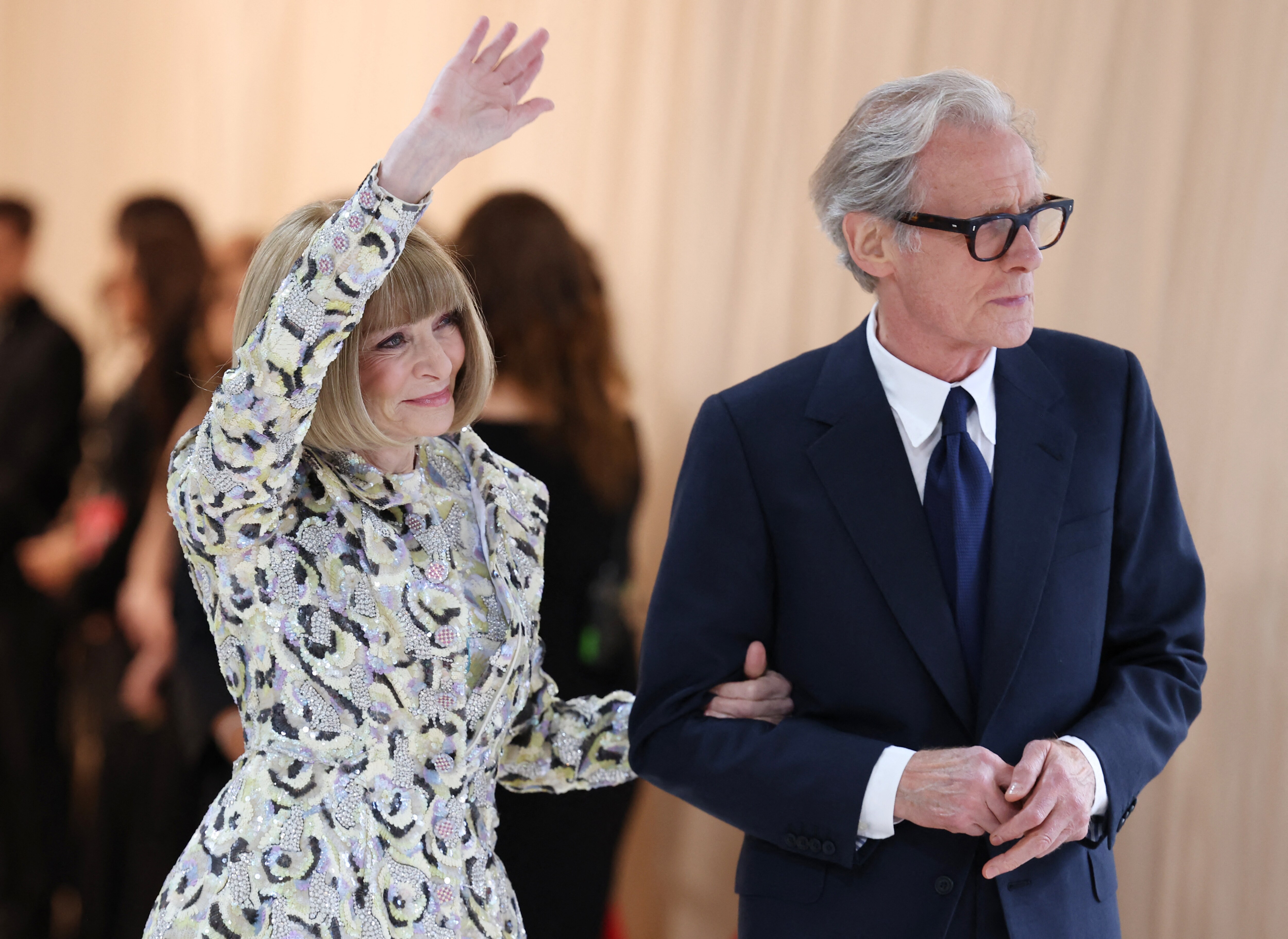 Anna Wintour and Bill Nighy arrive at the Met Gala, an annual fundraising gala held for the benefit of the Metropolitan Museum of Art's Costume Institute with this year's theme "Karl Lagerfeld: A Line of Beauty", in New York City, New York, U.S., May 1, 2023. REUTERS/Andrew Kelly (REUTERS)