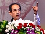 Former Maharashtra chief minister Uddhav Thackeray speaks during Maha Vikas Aghadi's (MVA) 'Vajramuth' public rally in Mumbai on Monday, Former Maharashtra chief minister Uddhav Thackeray speaks during Maha Vikas Aghadi's (MVA) 'Vajramuth' public rally in Mumbai on Monday,