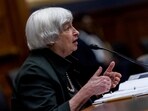 US Treasury Secretary Janet Yellen testifies during a US House Committee on Financial Services.