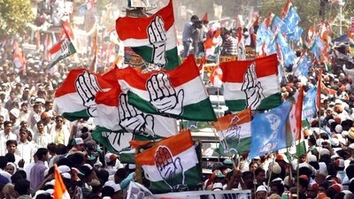 Congress flags waves at rallies Congress flags waves at rallies