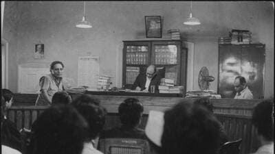 A court scene from the film New Delhi Times (1986) (HT Photo) A court scene from the film New Delhi Times (1986) (HT Photo)