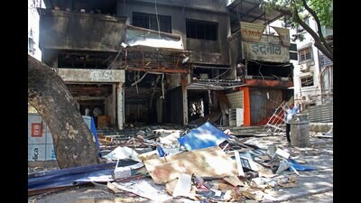 According to eyewitnesses, the explosions were so severe that it caused cracks in the building. (RAVINDRA JOSHI/ HT PHOTO) According to eyewitnesses, the explosions were so severe that it caused cracks in the building. (RAVINDRA JOSHI/ HT PHOTO)