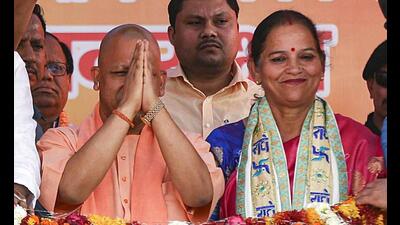 Chief minister Yogi Adityanath campaigns for BJP’s mayoral candidate Sushma Kharakwal in Lucknow, Tuesday. (PTI Photo) Chief minister Yogi Adityanath campaigns for BJP’s mayoral candidate Sushma Kharakwal in Lucknow, Tuesday. (PTI Photo)