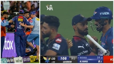 Virat Kohli and Mohammed Siraj were seen checking up on injured LSG skipper KL Rahul after the IPL 2023 match. (PTI-IPL) Virat Kohli and Mohammed Siraj were seen checking up on injured LSG skipper KL Rahul after the IPL 2023 match. (PTI-IPL)