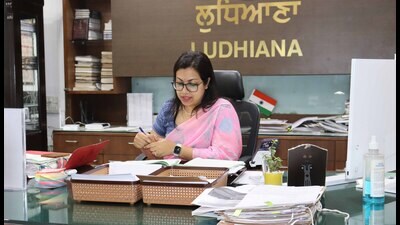 DC Ludhiana Surabhi Malik in her office in Ludhiana on Tuesday. (Manish/HT)